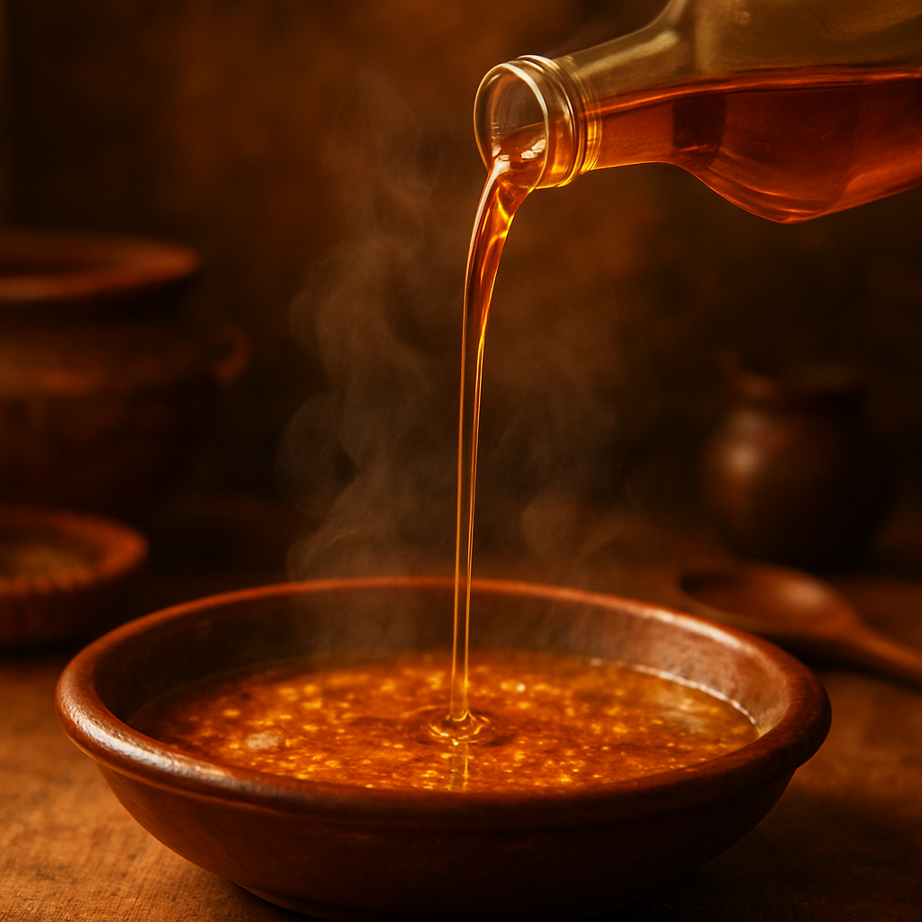 African ethnic oil, warm golden